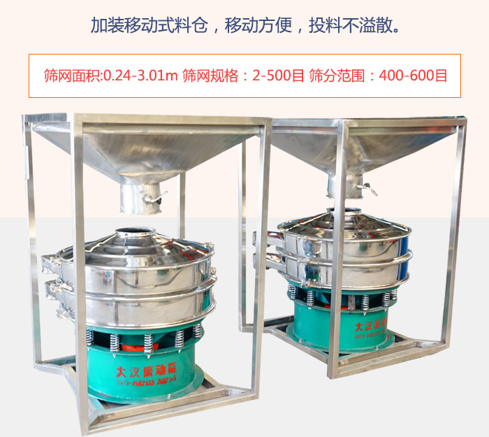 加裝移動式料倉，移動方便，投料不溢散。